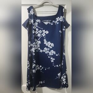 Navy Blue Floral Mini Dress